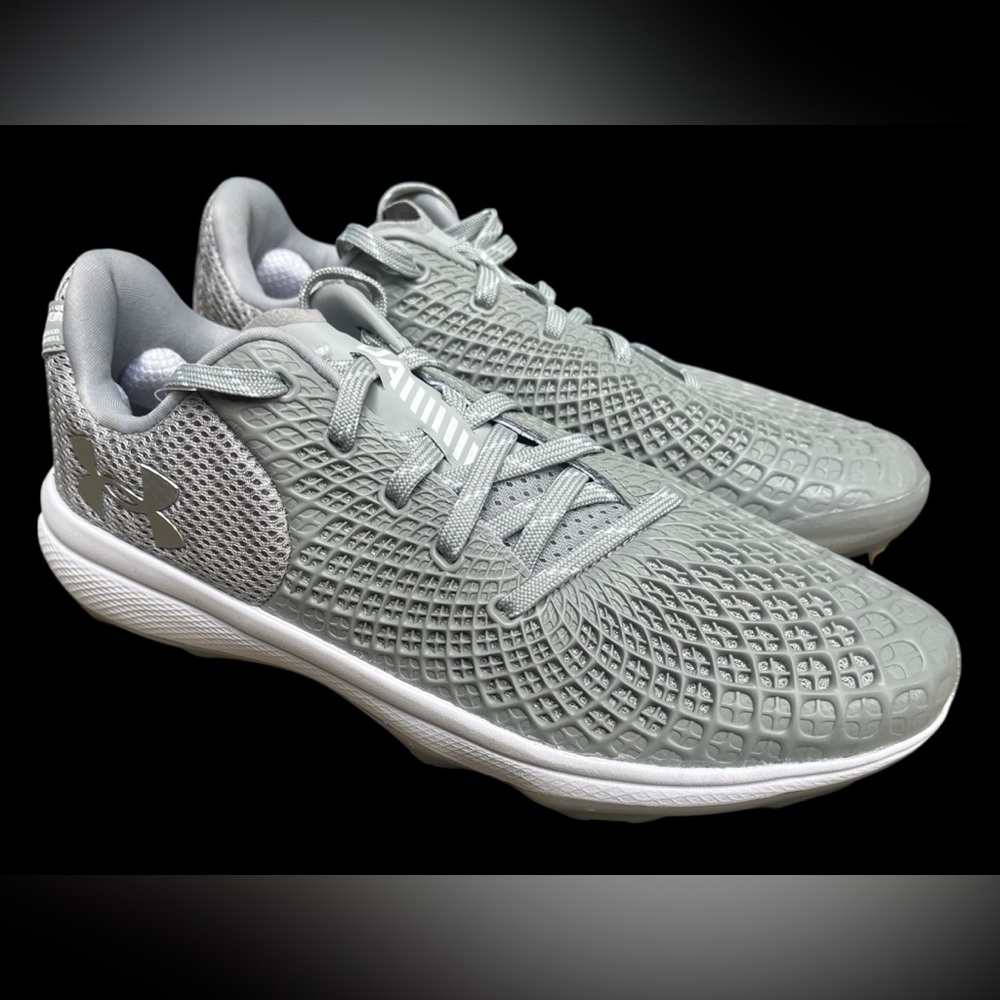 Women’s Under Armour Charged White & Gray Baseball Cleats
